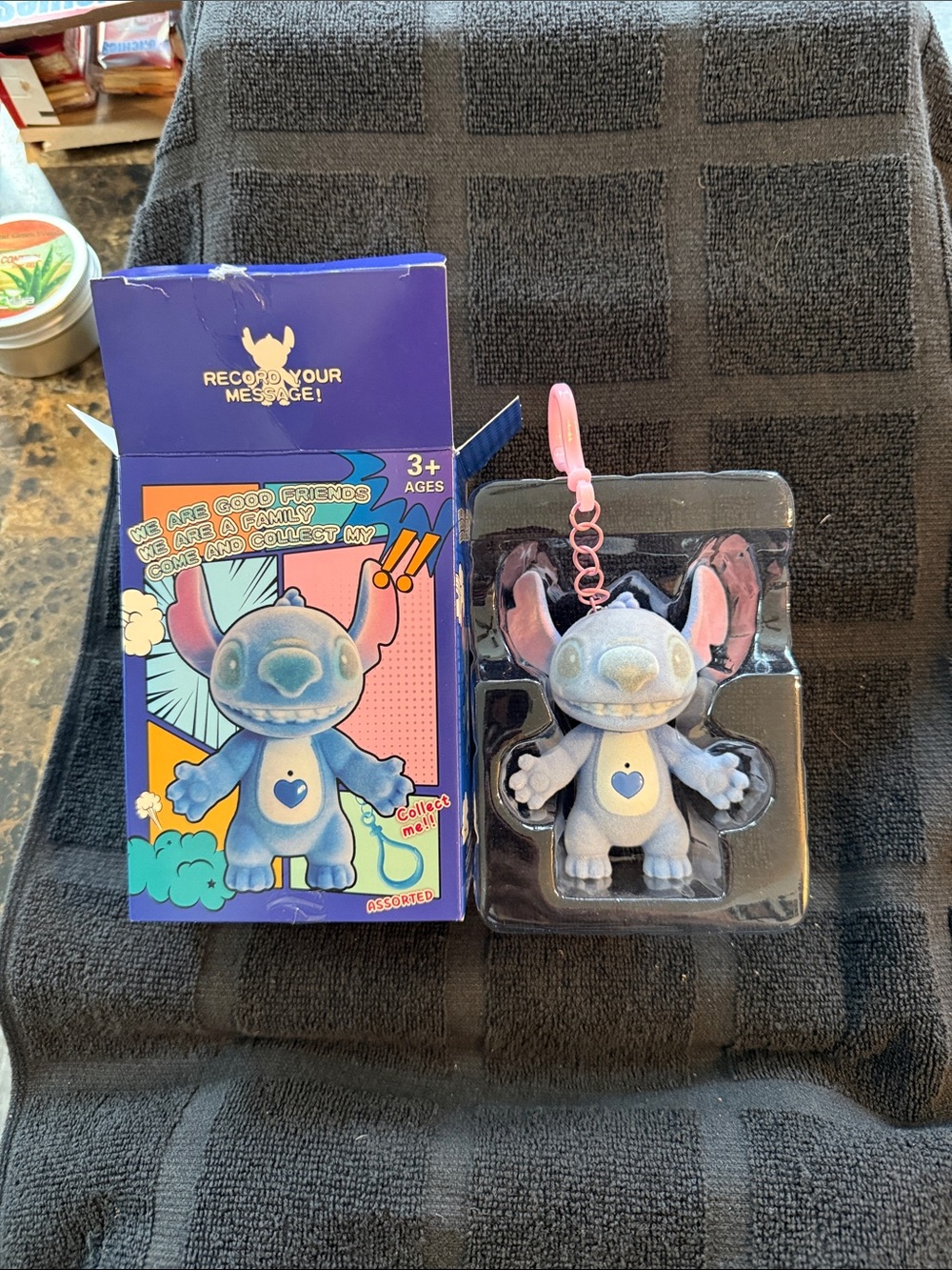 Disney Light Blue Stitch Plush Keychain Clip